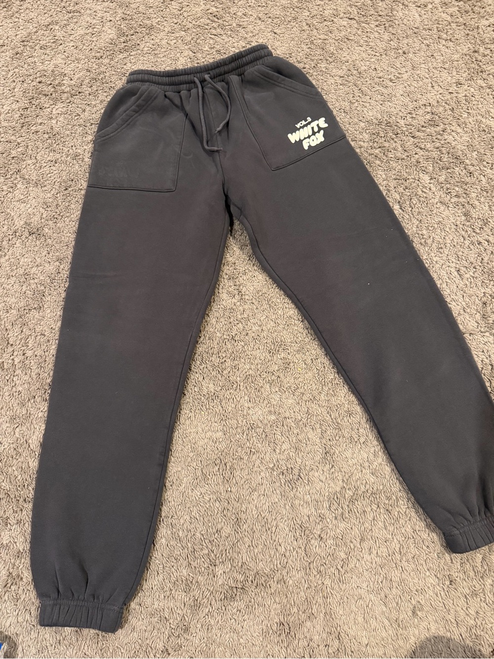 White Fox Boutique Dark Grey Logo Jogger Pants